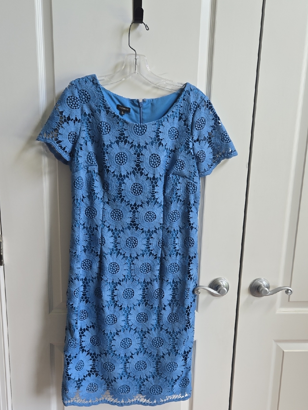 Talbots Blue Floral Lace Dress